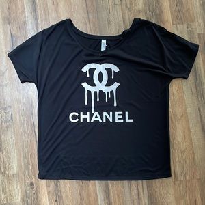 Womens Chanel paint drip tee